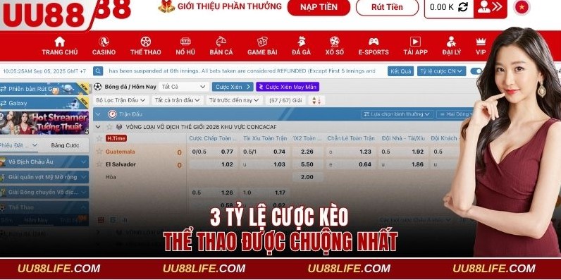 3 tỷ lệ cược kèo thể thao được chuộng nhất