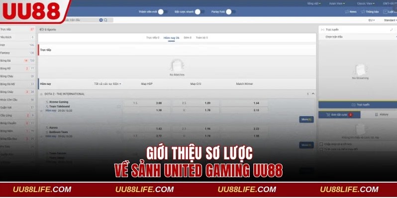 Giới thiệu sơ lược về sảnh United Gaming UU88